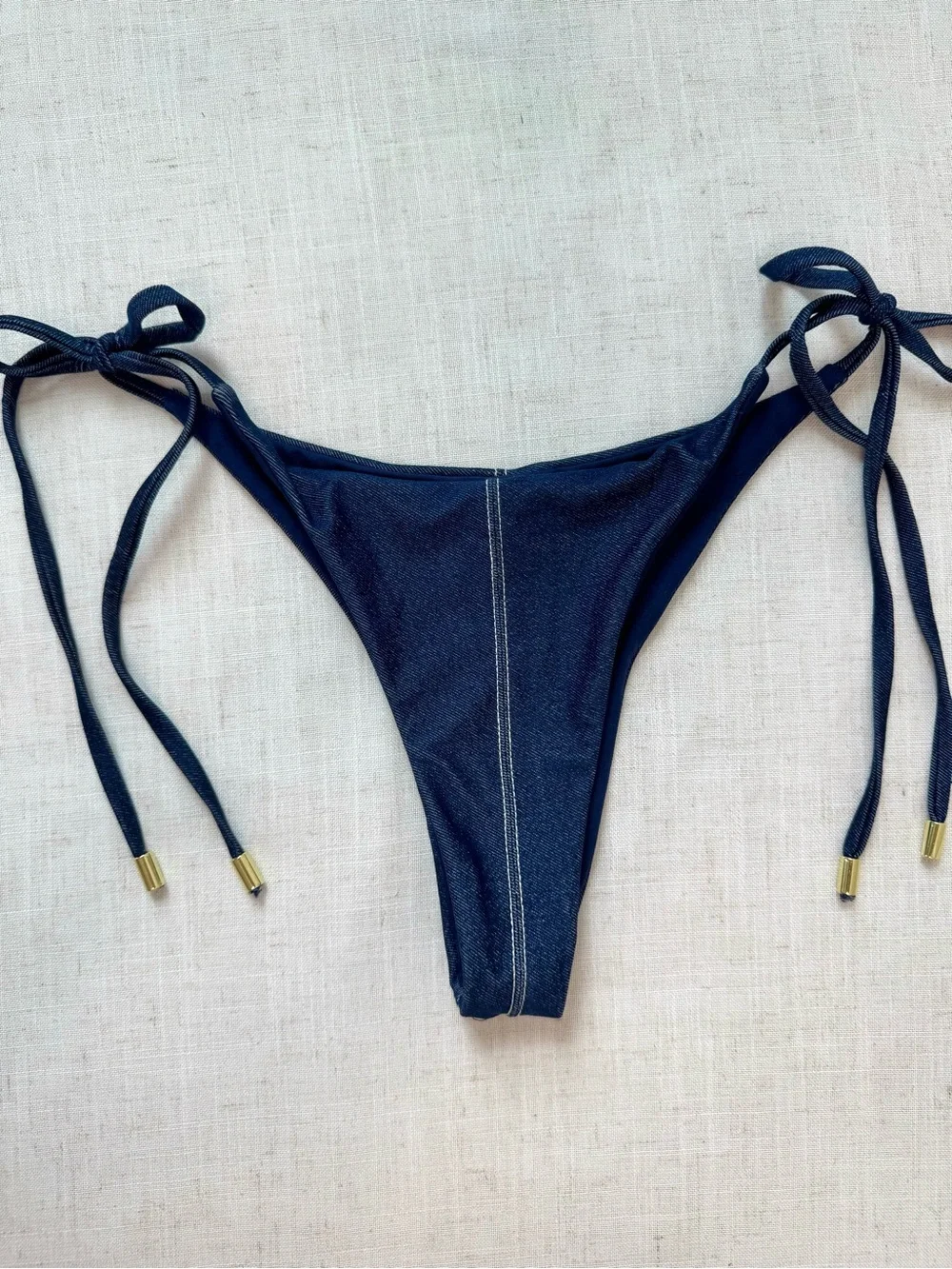 Monday Swimwear Palm Springs Top & Palma Bottom Blue Denim Set M
